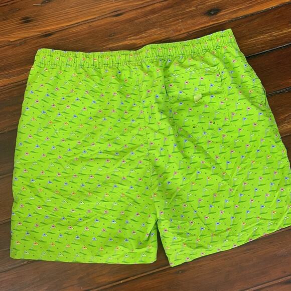 Southern Pines golf flag printed elastic waist lined swim shorts trunks sz XXL - Picture 5 of 6